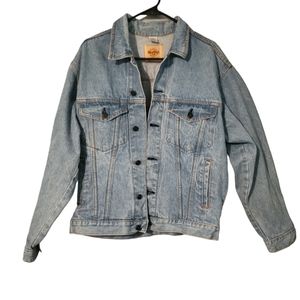 Vintage Hard Rock Cafe San Antonio Denim Jean Jacket Size Medium 90s